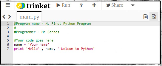 Iniciacion a la programacin en Python con Trinket.io