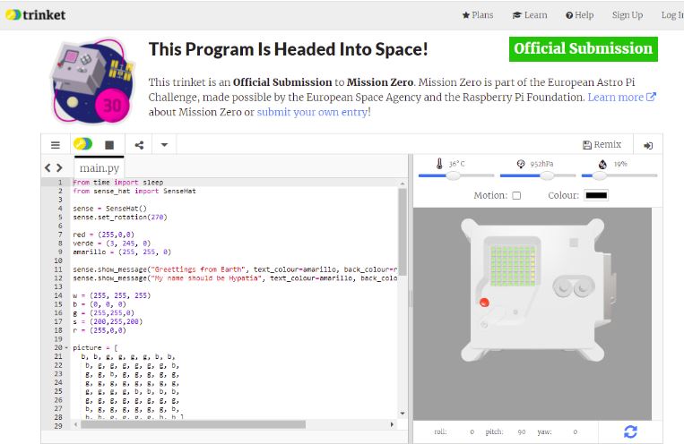 Programa en phyton tu mensaje y envalo al espacio