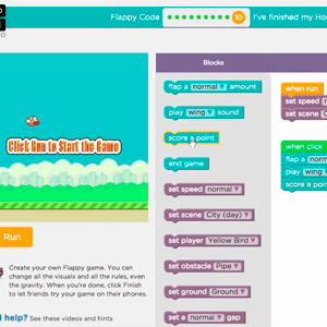 CODE.ORG: Programa tu juego de flappy bird